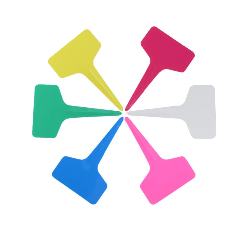 Mihey 150 Pcs T-Type Plant Labels with a Pen, Waterproof Plastic Plant Tags Nursery Garden Markers, 6 x 10cm, 6 Colors - Image 5